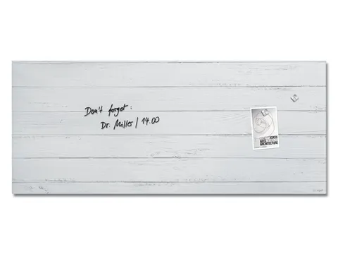Glasmagneetbord Sigel mat WHITE WOOD 130x55cm