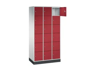 lockerkast,RAL 7035/RAL 3003,HxBxD 1950x920x500mm,3x6vakken,cil.-slot - 1