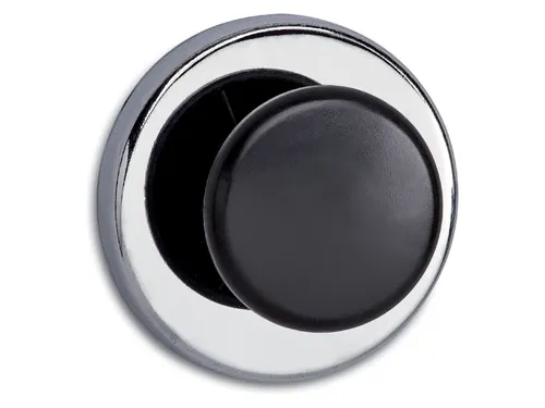 Magneet met knop MAUL Ø65mm trekkracht 12kg chroom/zwart