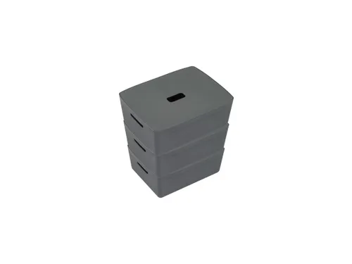 Opbergbox Kangaro 20 liter antraciet set a 3 stuks inclusief deksels