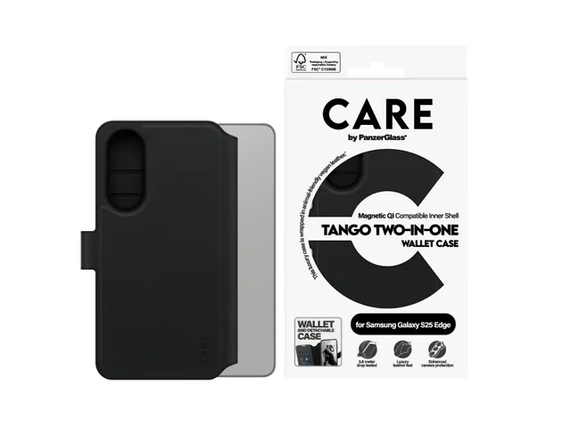 PanzerGlass CARE by Tango 2-in-1 Wallet Case w. Qi-Compatible Sa