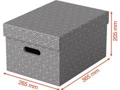 Home opbergdoos 26,5 x 36,5 x 20,5 cm grijs 3 stuks