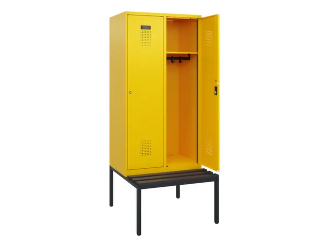 locker met bank,HxBxD 1950x800x815mm,2vak,vak B 400mm,cilinderslot