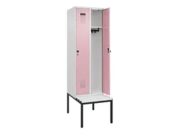 locker met bank,HxBxD 2120x600x815mm,2vak,vak B 300mm,draaigrendel