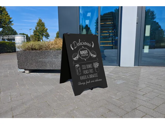 Stoepbord Grab & Grip Krijtbord BOND panelen A1 Zwart Dubbelzijdig