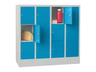 lockerkast,HxBxD 1187x1200x500mm,4x3vakken,RAL7035,front RAL5012 - 2