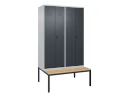 PBM-locker met bank,HxBxD 2120x1200x815mm,4vak,vak B 300mm