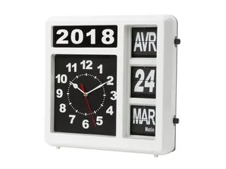 Flipover Wandklok Met Kalender 31x31cm Frans - 2