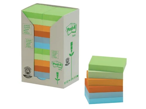 Memoblok 3m Post-it 653 38x51mm 24 Stuks Recycled Assorti
