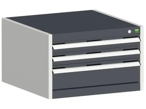 ladekast HxBxD 400x650x525mm 3laden RAL7035 front RAL7016