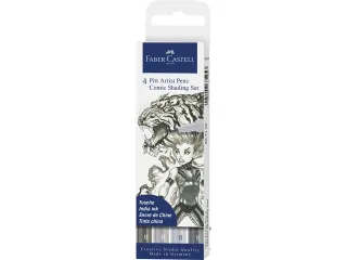 Tekenstift Faber-Castell Pitt Artist Pen Comic 4-delige etui - 1