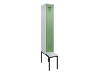 locker met bank,voor scheiding van kleding,HxBxD 2120x300x815mm,1vak - 2
