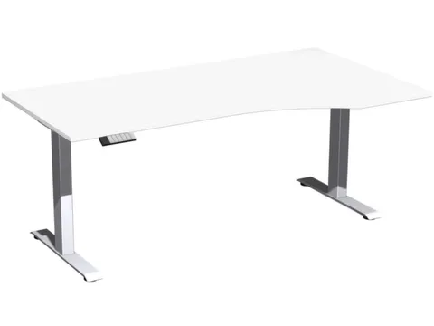In hoogte verstelbaar bureau in vrije vorm,HxBxD 730-1230x1800x1000mm