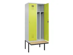 locker met bank,voor scheiding van kleding,HxBxD 2120x800x815mm,2vak