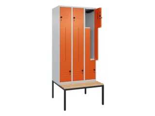Z-garderobekast,HxBxD 2120x900x815mm,6vak,vak B 300mm,draaigrendel - 2
