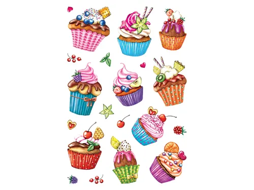 Etiket Herma 3387 Cupcakes, Foil met Glitter 2 vel