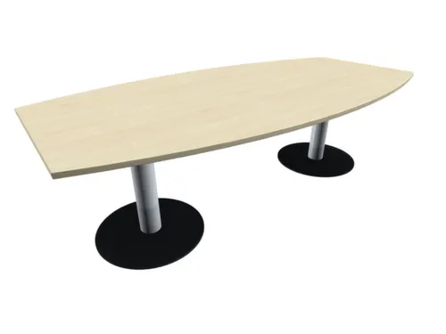 Vergadertafel Vatvormig Hxbxd 72x240x80/120cm Esdoorn Frame Ral9006