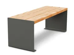 zitbank B 1200mm 3latten zitting licht eikenhout H 450mm staal grijs