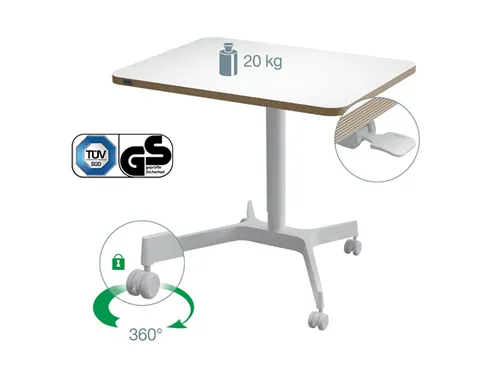 Leitz Ergo Zit-Sta bureau Mobiel 80x60cm klein