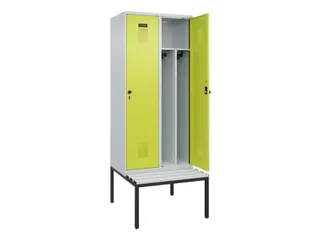 locker met bank,voor scheiding van kleding,HxBxD 2120x800x815mm,2vak - 1