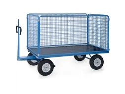 Handtrekwagen 6446PZ 750kg 1935x995mm draadgaas polyurethaan trekoog