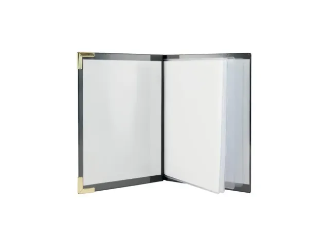 Menukaart Securit A5 4 tas zwart lederlook