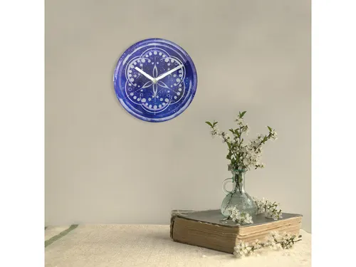Tafelklok Nextime dia 20cm indigo glas Cosmo Indigo Tafel