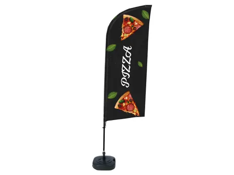Promotievlag Alu Wind complete set Pizza ECO printmateriaal