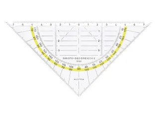 Geodriehoek Aristo 1552 16cm Transparant Met Gele Rand - 2