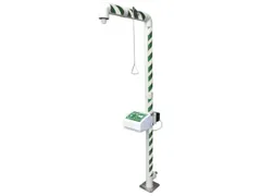 Plens-/Oogdouche,Wasbak M. Afdekking,80L/Min,Aansluiting 1 1/4 Inch Bi