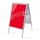 Stoepbord A1 complete set met print "BIENVENUE" Rood