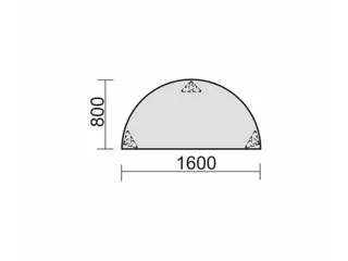vergadertafel,HxBxD 720x1600x800mm,halfrond,3voeten RAL9006,ronde buis - 3