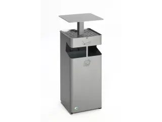 combi-asbak HxBxD 880x350x350mm afvalbak inhoud 38 liter zilverkleurig - 2