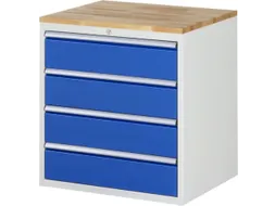 ladekast 825x770x650mm 4laden cilinderslot RAL7035 RAL5010 beuken