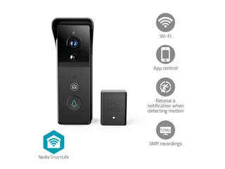 Videodeurbel Nedis Smartlife Wifi 3MP Full HD 1296p zwart - 5