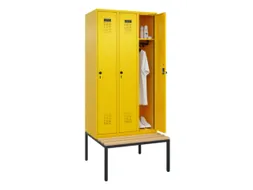locker met bank,HxBxD 2120x900x815mm,3vak,vak B 300mm,draaigrendel