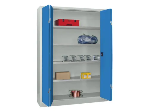 Vouwdeurkast 1950x1500x400mm 4legborden Verzinkt Ral7035 Front Ral5012