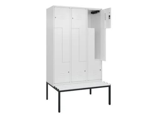 Z-garderobekast,HxBxD 2120x1200x815mm,6vak,vak B 400mm,cil.-slot