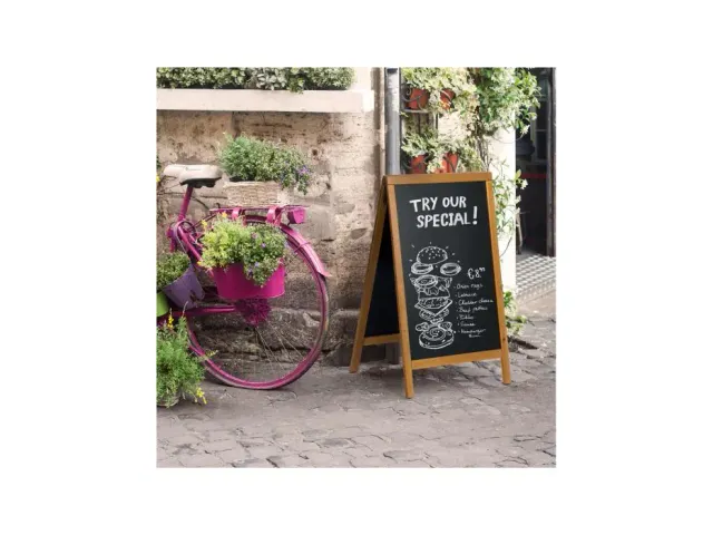 Stoepbord Securit 550x850x30mm teak hout