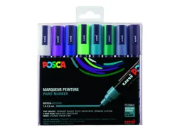 Verfstift Posca PC5M Medium Punt 1,8-2,5mm 8st koele kleuren