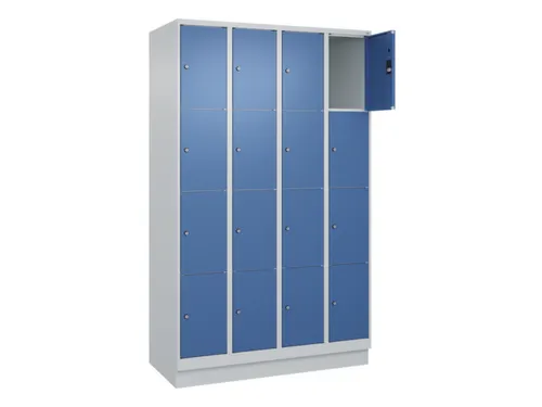 lockerkast,HxBxD 1950x1200x500mm,4x4vakken,vak B 300mm,cil.-slot
