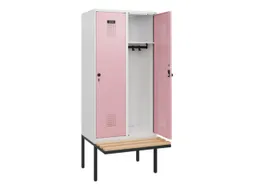 locker met bank,HxBxD 1950x800x815mm,2vak,vak B 400mm,draaigrendel