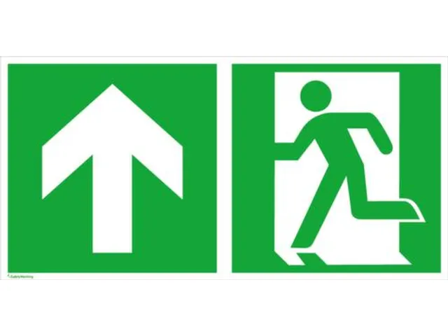 Borden Voor Vluchtroutesignalering,Nooduitgang Links,Pijl Links Omhoog