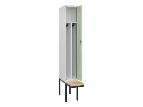 locker met bank,voor scheiding van kleding,HxBxD 2120x300x815mm,1vak
