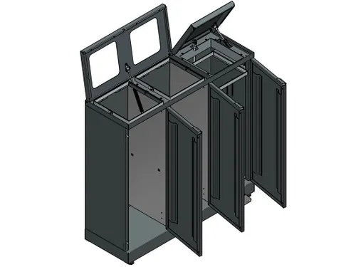 Bica 973 Afvalscheidingsunit 3x65 Liter Zwart