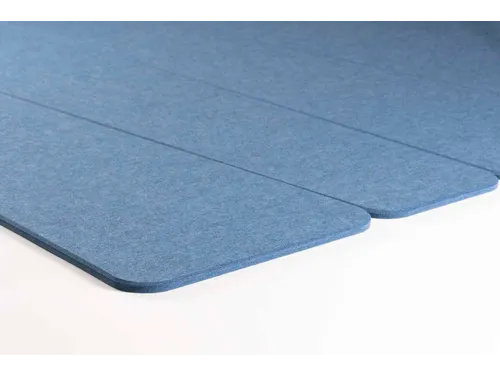 Akoestische PET-vilt trapezium stroken blauw 30x120cm 6 stuks