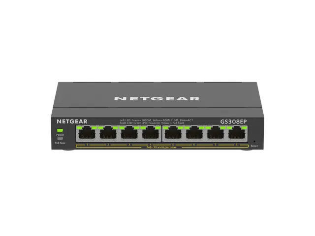 NETGEAR 8-Port Gigabit Ethernet PoE+ Plus Switch (GS308EP), Géré, L2
