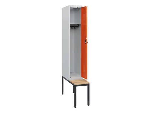 locker met bank,HxBxD 1950x300x815mm,1vak,vak B 300mm,draaigrendel