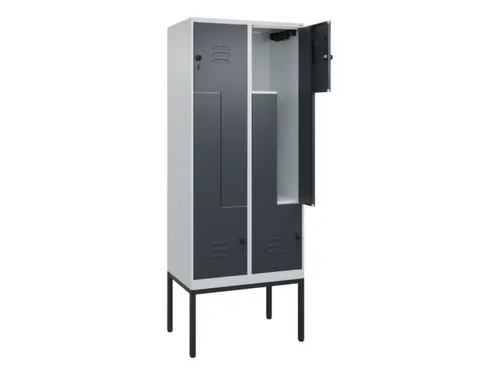 Z-garderobekast,HxBxD 2120x800x500mm,vak B 200/400mm,draaigrendel