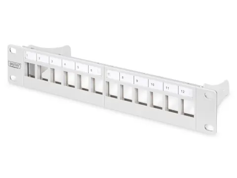 Panneau de raccordement modulaire 12 ports1U 254mm 10 inch Gris